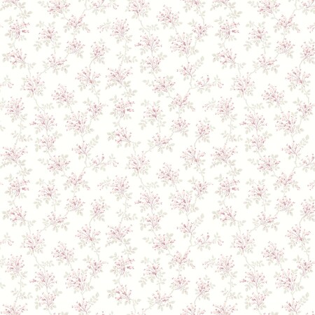 Manhattan Comfort Gradignan Sofiane Pink Botanical Trail 33 ft L X 205 in W Wallpaper BR4072-70038
